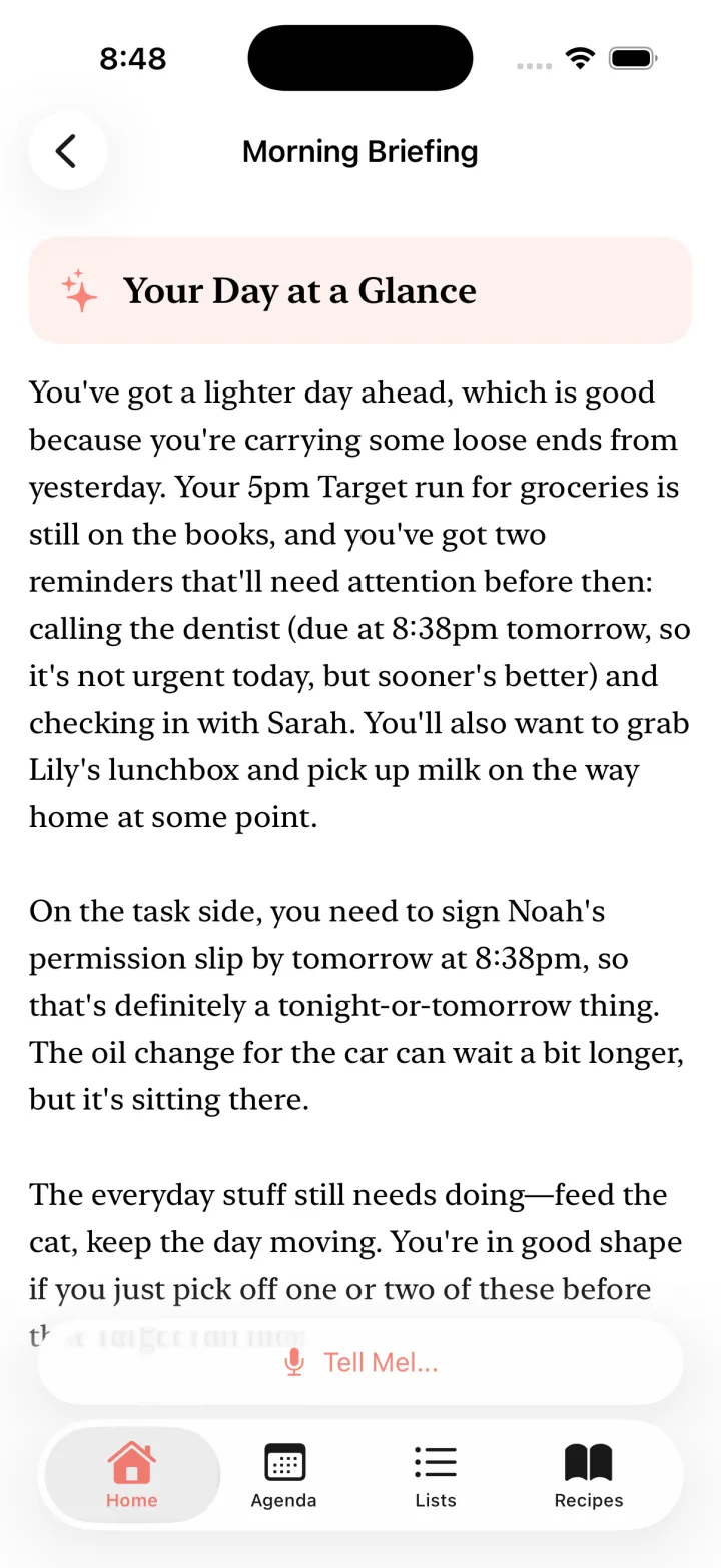 Morning Briefing screenshot